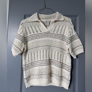 Zara Crochet Knit Polo